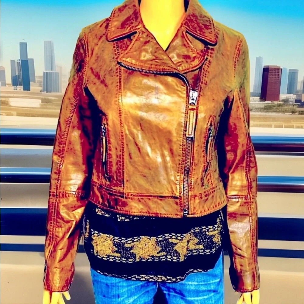 Authentic Levi’s Lambs Leather Moto Jacket - Picture 2 of 7